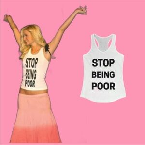 STOP BEING POOR TANK TOP SIZE XS